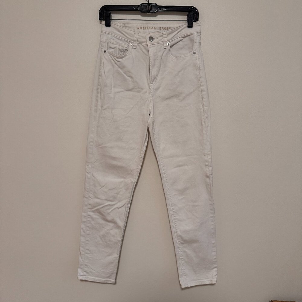 American Eagle Mom Jeans, White, Size 4